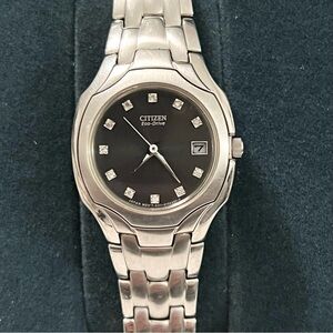Citizen Women’s Eco-Drive Silver Watch with Black Dial